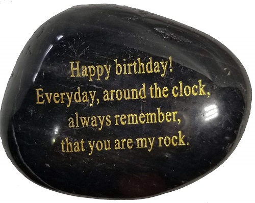 Happy Birthday Engraved Rock