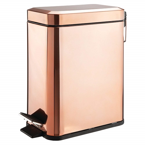 Rose Gold Office Trash Can - Office Supplies
