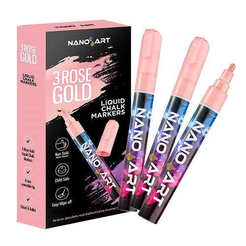 NanoArt Premium Liquid Chalk Markers - Rose Gold Office Supplies