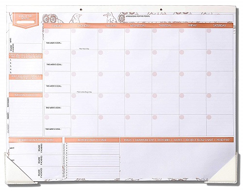 Deluxe Monthly Desk Calendar - Rose Gold Office Supplies
