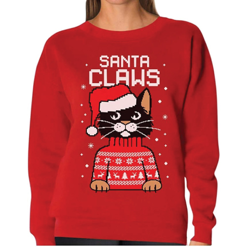 Santa Claws Cat Ugly Sweatshirt