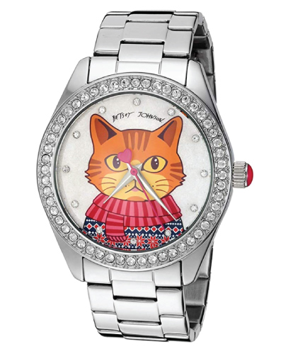 Betsey Johnson Cat Motif Dial Watch