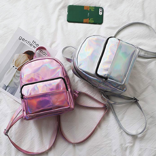 cute-mini-backpacks Holographic Laser Leather BackpackÂ 