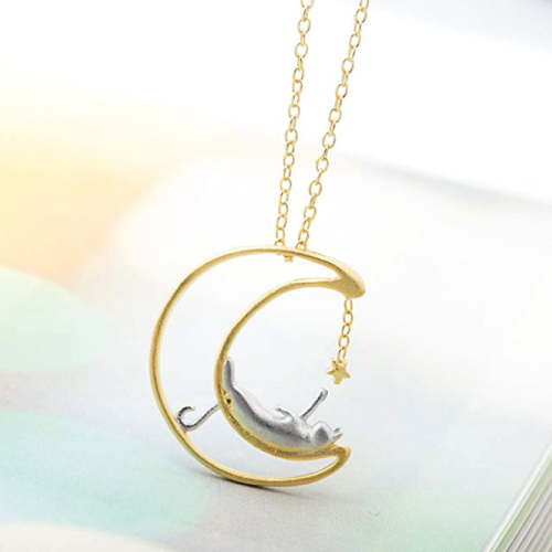 Meow Star Moon Cat Necklace