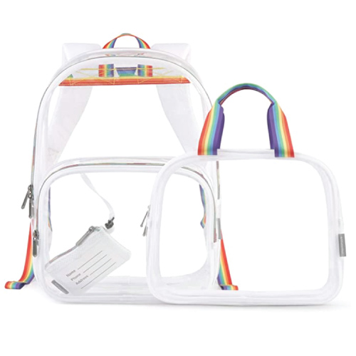 Rainbow Strap Clear Backpack