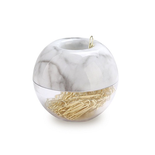 Marble Gold Paper Clips Holder