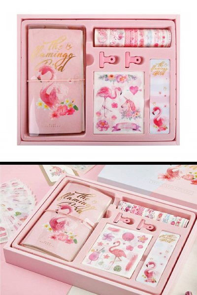 Flamingo stationery set
