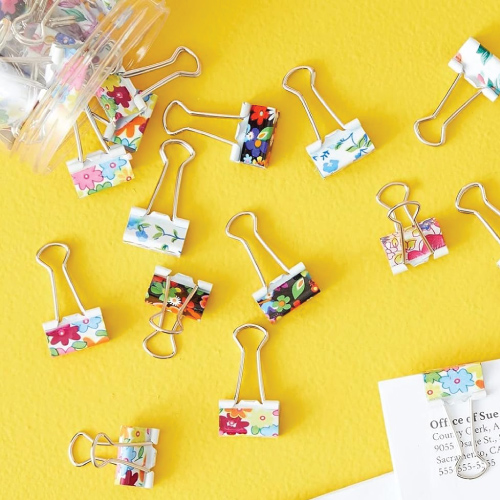 Cute Binder Clips (Floral School Supplies)