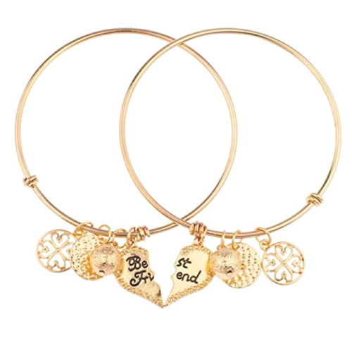 Lux Accessories Best Friends Forever BFF Charm Bracelet Set