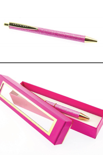 Graphique Glittery Pink Pen - Pink Back to School Supplies