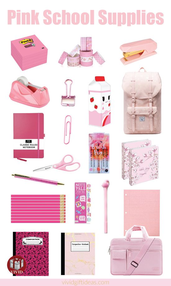 Pink Back to School Supplies