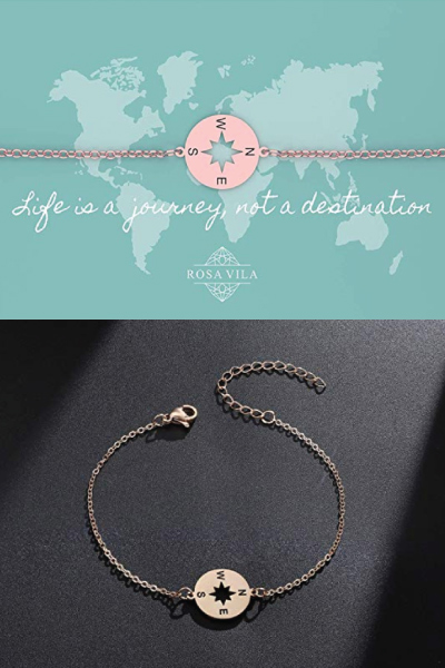 Rosa Vila Inspirational Compass Bracelet For Best Friend