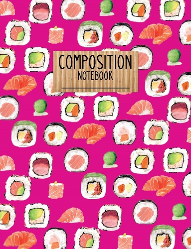 Sushi Pattern Composition Notebook | Kawaii Stationery