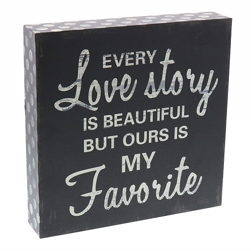 Love Story Wood Sign