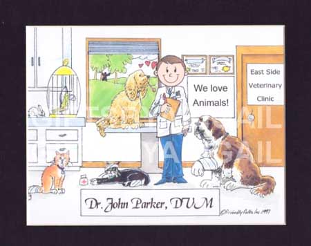 gifts-for-veterinarians-personalized-cartoon-framed