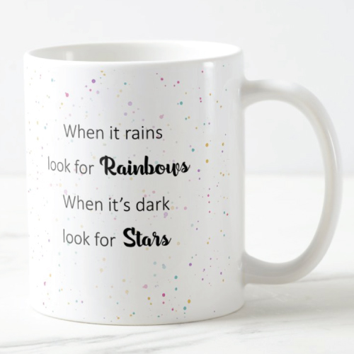 When It Rains Positive Life Quote Mug
