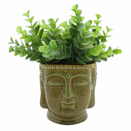 Streamline Buddha Head Ceramic Planter Pot