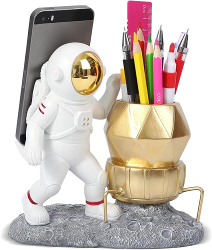 Astronaut Pen Pencil Holder with Phone Stand 