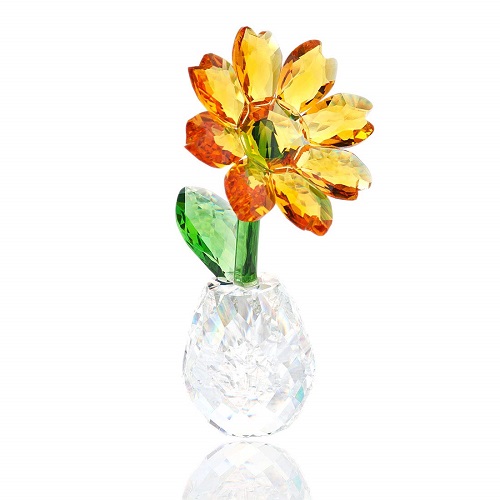 H&D Crystal Sunflower Figurine