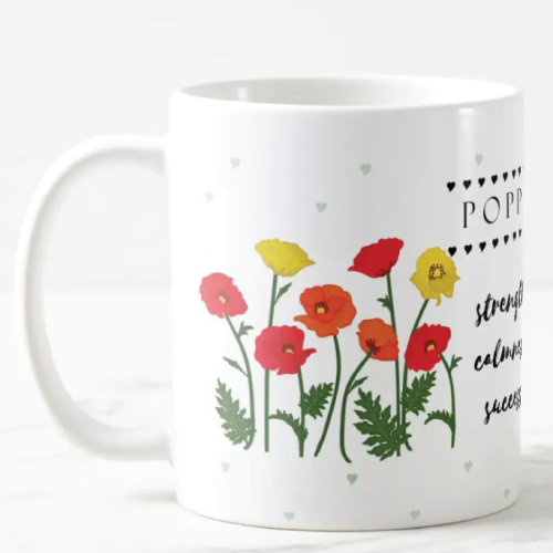 August Birth Flower Mug with Flower Meanings