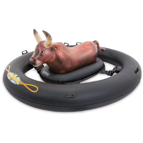 Ride a bull in the pool