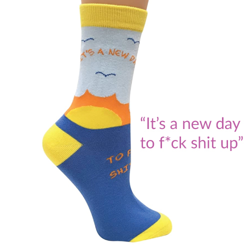 A New Day Motivational Socks