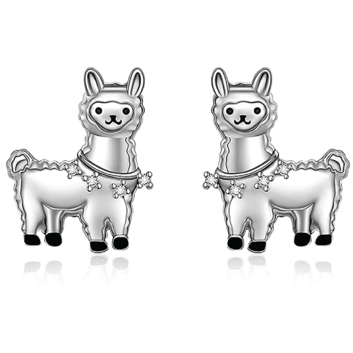 Silver Llama Earrings