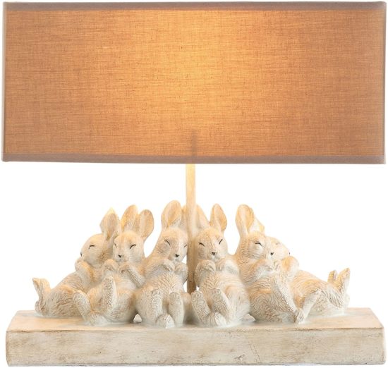 Whitewashed Rabbit Table Lamp