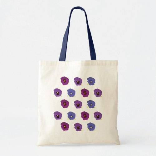 Violet Flower Pattern Tote Bag