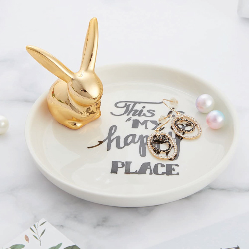 Ceramic Rabbit Bunny Ring Holder