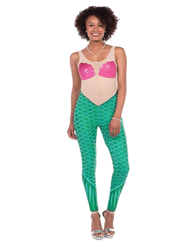 Pink Mermaid Costume Bodysuit 