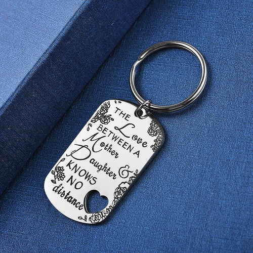 Mom Daughter Love Quote Keychain