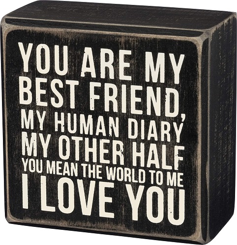 Friendship Quote Box Sign