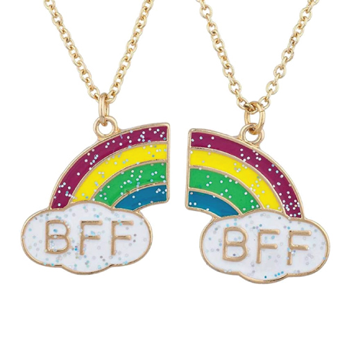 Rainbow BFF Best Friends Forever Necklace Set