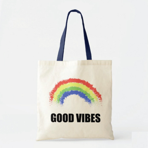 good vibes rainbow tote