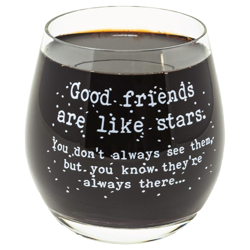 Good Friends Wine Glass 
