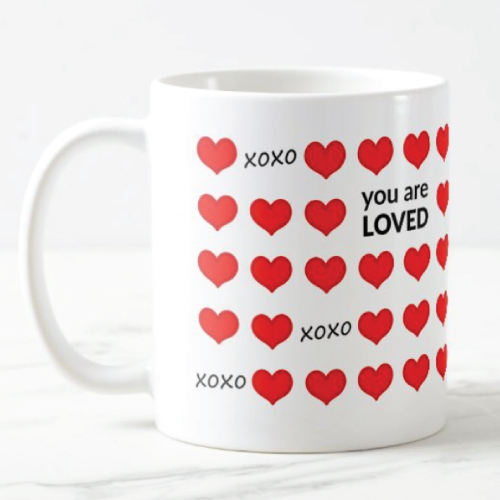 Red Hearts Mug | Valentines gifts for friends