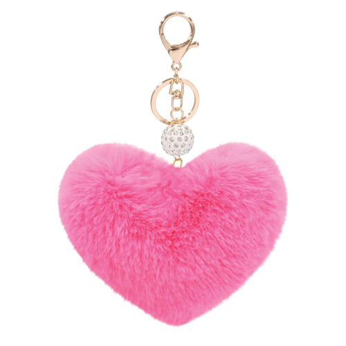Pom Pom Heart Key Chains