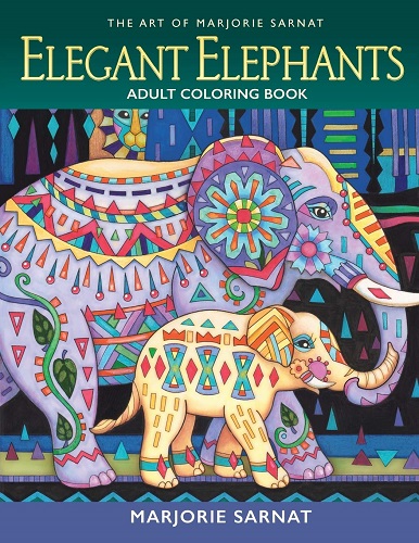 The Art of Marjorie Sarnat: Elegant Elephants Adult Coloring book 