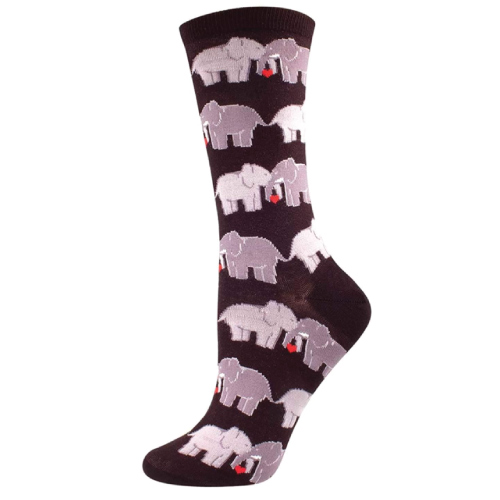 Socksmith Women's Elephant Love Crew Socks