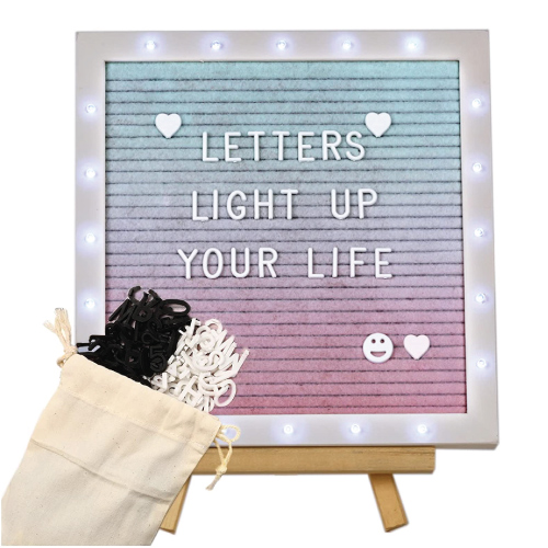 Gradient Felt Letter Board with Light
