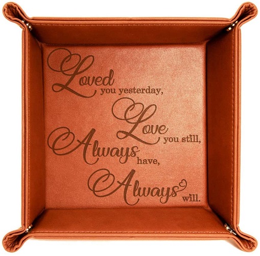 Love Quotes Leather Tray