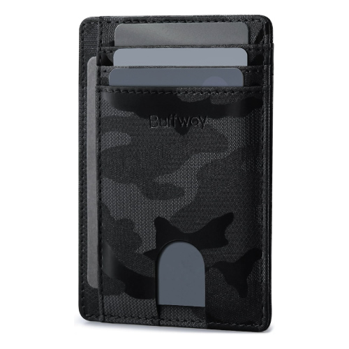 Buffway Slim Minimalist Leather Wallet for Men