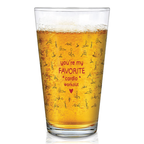 Funny Cardio Couples Beer Glass