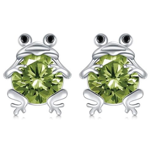 Birthstone Frog Earrings