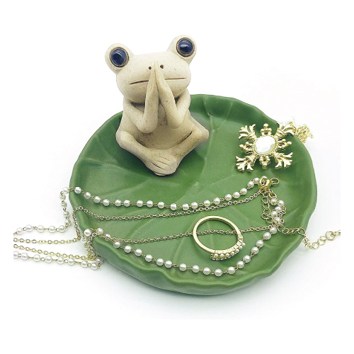 Frog Praying Statue Jewelry Tray