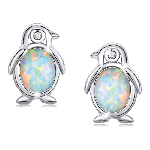 Penguin Opal Earrings