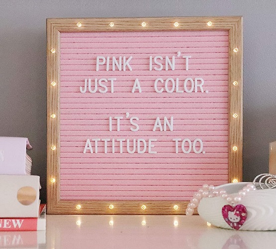 pink felt letter board