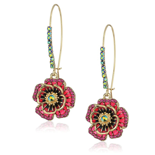 betsy johnson floral earrings