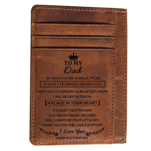 To My Dad Engraved Pocket Wallet
